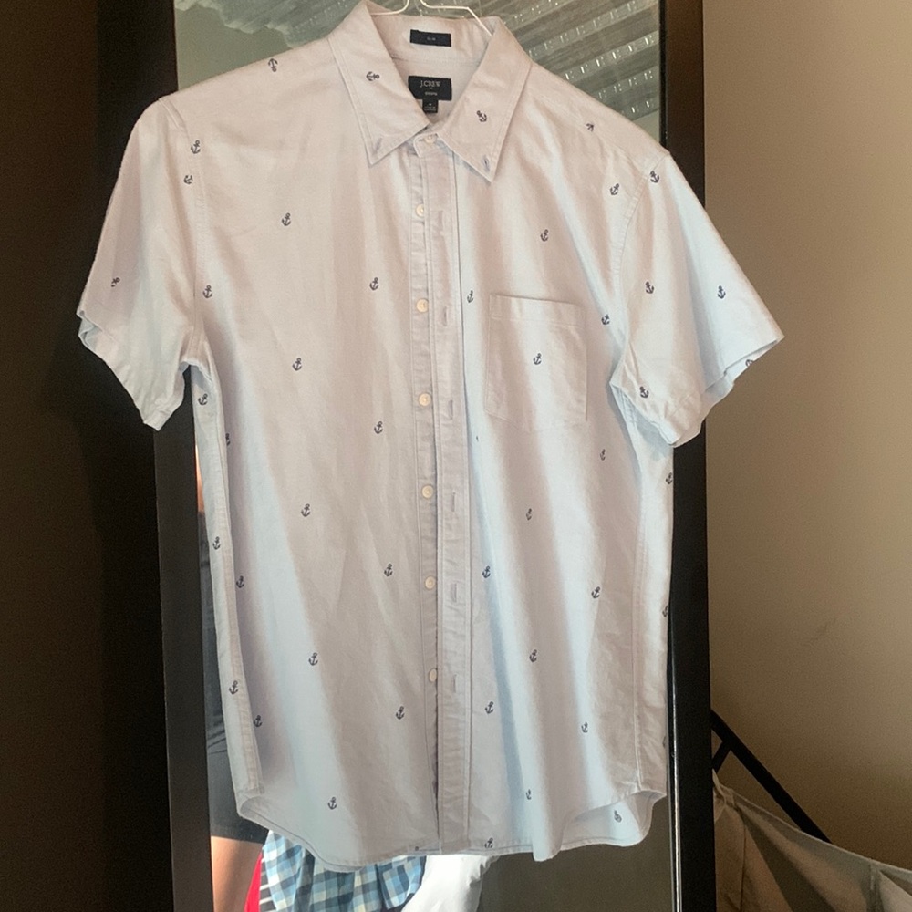 JCrew men’s slim fit Oxford anchor polo size M